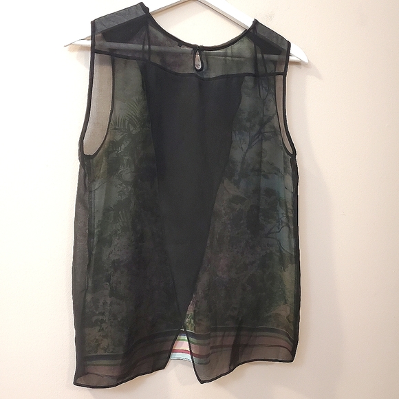 Zara - Sheer Bird and Flower Print Top - Size S - Picture 4 of 9